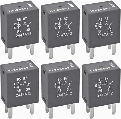Relay 12088567 8567 (Pack of 6), High-Performance Automotive Relay 12088567 Compatible for Buick Cadillac Chevrolet GMC, Replacement for 68083380AA, 13500114, 19116057, 15328866 in Saudi Arabia
