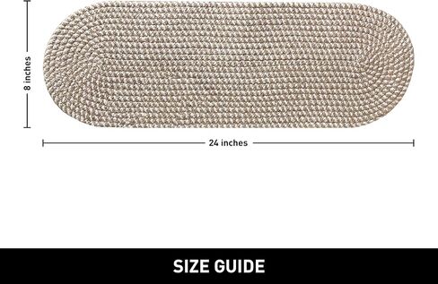 CHARDIN HOME Oval Jute & Cotton Woven Braided Table Runner, Size -8 x 24 Inches, Color - Natural Jute & White. in Kuwait
