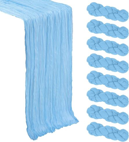 8 حزمة برتقالية تشيز ستوكلوث طاولة عداء 10 قدم شاش الجبن طاولة الجدول عداء 120 بوصة بوهو القماش الريفي للزفاف الصيفي زفاف دش الزفاف مركزية مركبة المنزل الديكور in Kuwait