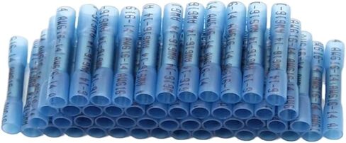 100pcs Heat Shrink Butt Wire Connector Waterproof Insulated Car Marine Wire and Cable Crimp Terminal Red Blue(Red) in Saudi Arabia