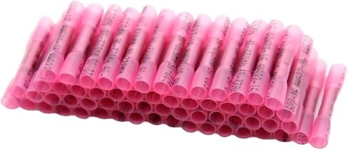 100pcs Heat Shrink Butt Wire Connector Waterproof Insulated Car Marine Wire and Cable Crimp Terminal Red Blue(Red) in Saudi Arabia