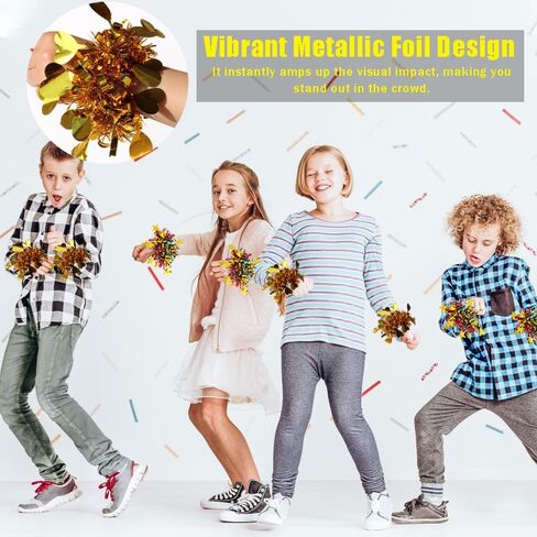 Cheerleader Poms Poms Wrist Flower,Dance Team Spirited Fun Metallic Foil Hand Flowers,Sports Meeting Supplies Spirit Accessories for Kids Adults in Saudi Arabia