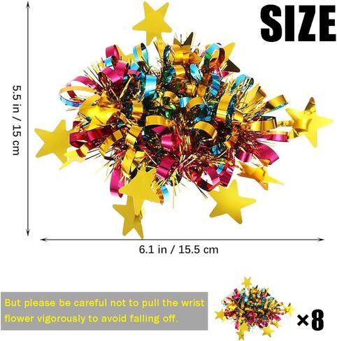 Cheerleader Poms Poms Wrist Flower,Dance Team Spirited Fun Metallic Foil Hand Flowers,Sports Meeting Supplies Spirit Accessories for Kids Adults in Saudi Arabia