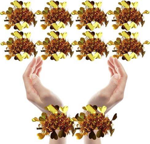 Cheerleader Poms Poms Wrist Flower,Dance Team Spirited Fun Metallic Foil Hand Flowers,Sports Meeting Supplies Spirit Accessories for Kids Adults in Saudi Arabia