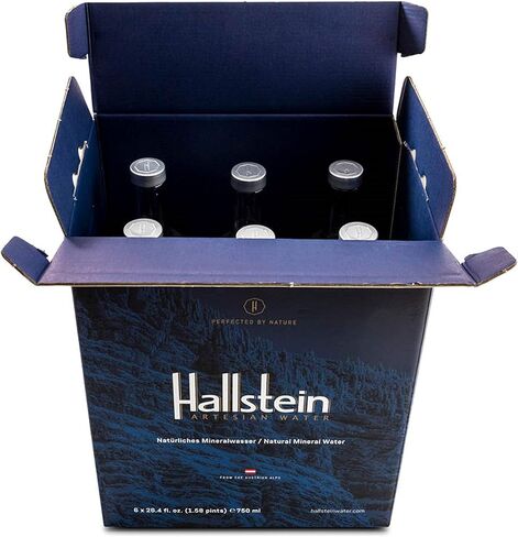 Hallstein Artesian Natural Alkaline Still Water (Non-Sparkling) - 25.4 fl oz (6 Glass Bottles) in Saudi Arabia