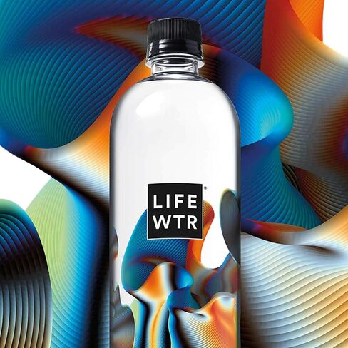 LIFEWTR Premium Purified Water, pH Balanced with Electrolytes, 100% recycled plastic bottles, 20 Fl Oz (Pack of 20), Packaging May Vary in Saudi Arabia
