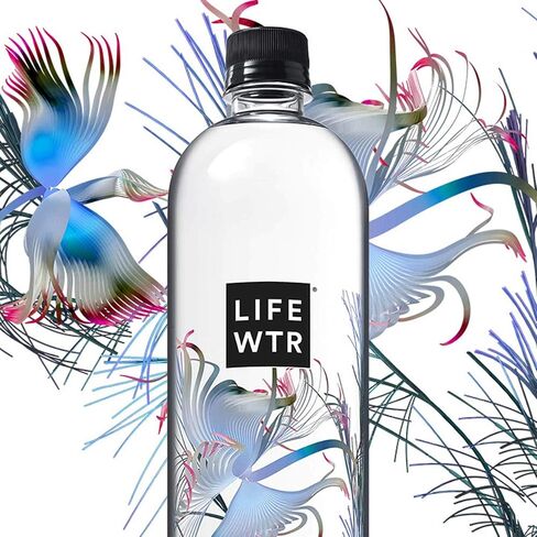 LIFEWTR Premium Purified Water, pH Balanced with Electrolytes, 100% recycled plastic bottles, 20 Fl Oz (Pack of 20), Packaging May Vary in Saudi Arabia