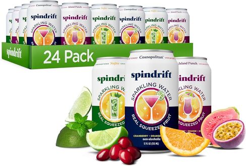 Spindrift Sparkling Water, 4 Flavor Variety Pack, Made with Real Squeezed Fruit, 12 Fl Oz (Pack of 20) in Saudi Arabia