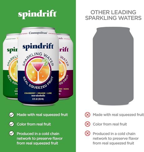 Spindrift Sparkling Water, 4 Flavor Variety Pack, Made with Real Squeezed Fruit, 12 Fl Oz (Pack of 20) in Saudi Arabia
