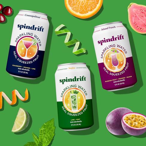 Spindrift Sparkling Water, 4 Flavor Variety Pack, Made with Real Squeezed Fruit, 12 Fl Oz (Pack of 20) in Saudi Arabia