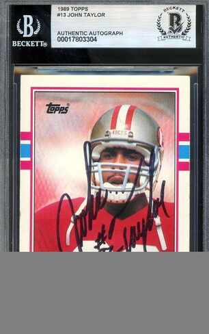 John Taylor Beckett BAS Signed 1989 Topps Rookie Autograph - Football Slabbed Autographed Rookie Cards in Kuwait