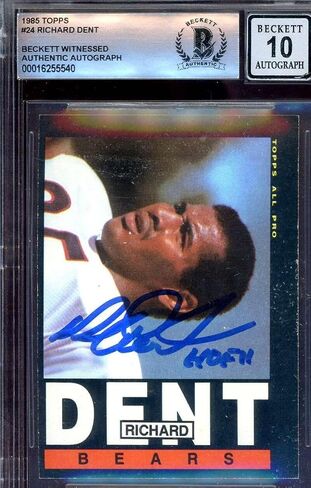 Richard Dent Gem Mint 10 Beckett BAS Signed 1985 Topps Rookie Autographed - Football Slabbed Autographed Rookie Cards in Saudi Arabia
