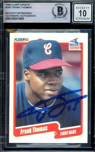 Frank Thomas Gem Mint 10 Beckett BAS Signed 1990 Fleer Update Rookie Autographed - Baseball Slabbed Autographed Cards in Saudi Arabia