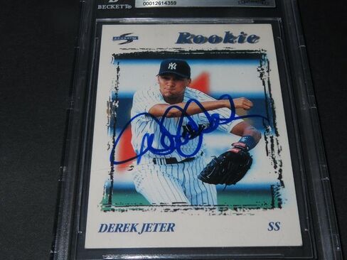 وقع Derek Jeter 1996 SCORE CARKIE CARD RC #240 Auto Yankees Beckett BAS COA - Baseball Slabbed Cards Rokie in Saudi Arabia