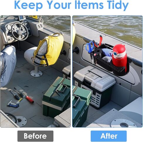 2 PCS Boat Caddy Organizer ، Marine Cup Holder Universal Fit for Bass Boat Kayak Pontoon Jon Boats Fishing Caddy Cabin in Saudi Arabia