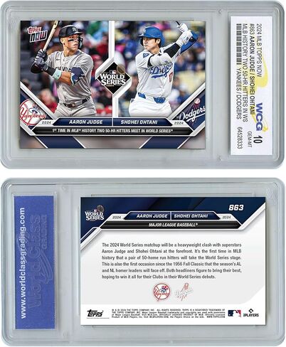 Topps 2024 Dual Aaron Judge & Shohei Ohtani 50-HR Hitters WS #863 - Graded GEM-MINT 10 Trading Card in Kuwait