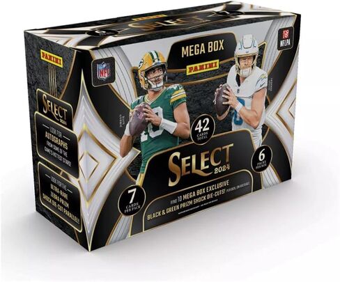 2024 Panini Select Football Mega Box (42 PRACT/BOX) ابحث عن قطع صدمة Black & Green Prizm! in Saudi Arabia