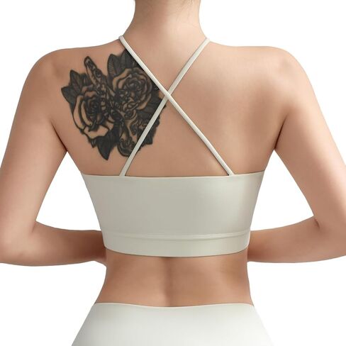 Le&Chung Crisscross Strappy Cut-Out Padded&Cross-Back Sports Bras for Women-Medium Support&Breathable for Yoga Gym Workout in Saudi Arabia