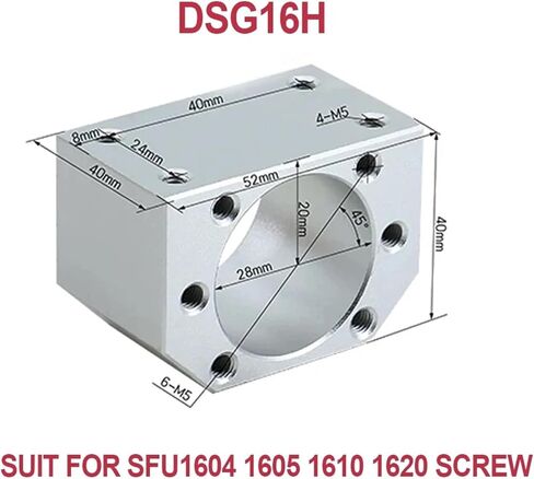 1PC Ballscrew Nut Housing DSG12H DSG16H DSG20H DSG25H DSG32H Nut Holder for Ball Screw SFU1605/2005/2505(DSG16H) in Saudi Arabia