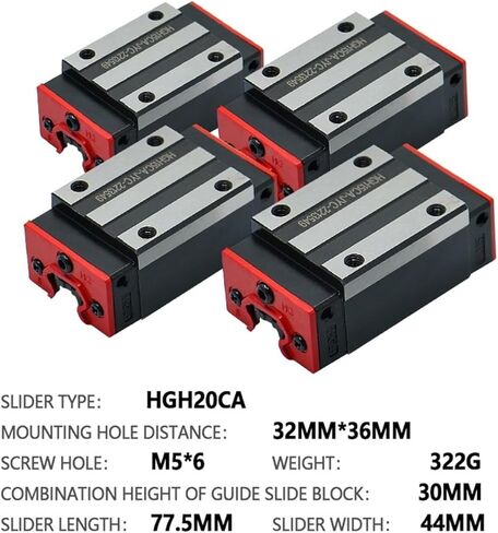 4PCS HGH20CA HGW20CC Slide Block for HGR20 Linear Guides Slides Bearing for CNC Router(4PCS HGH20CA) in Saudi Arabia