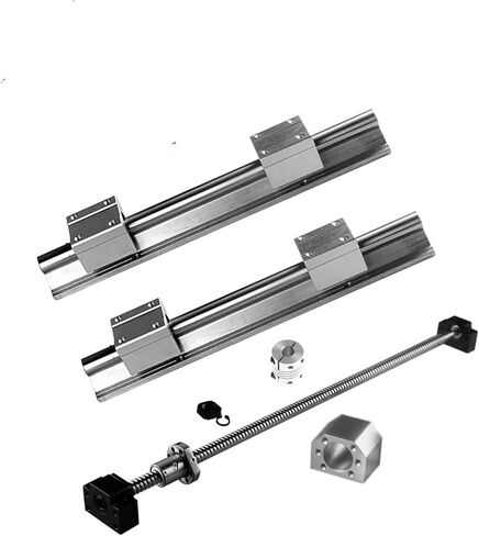 2PCS SBR20 دعم السكك الحديدية الخطية+4PCS SBR20UU كتلة المحمل+SFU1605 BALL SCELT END ADCHINED+NUT HOUBKEN+BKBF12 SED+COUPLER SET (1605-550 SBR20-500) in Saudi Arabia