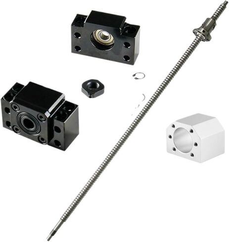 Ballscrew SFU1605 250mm 300 350 500 600 1000 1200 1500 1550mm Ball Screw RM 1605 End Machined & BK/BF12 & Ballnut Housing CNC (550mm) in Saudi Arabia