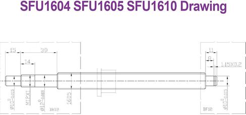 كرات SFU1604 SFU1605 SFU1610 550-950mm C7 الأسطوانة مع الكرة المفردة DIA 16mm درجة 4 مم 5 مم 10 مم لأجزاء CNC 1PCS (SFU1610 مع الجوز ، 750 مم) in Saudi Arabia