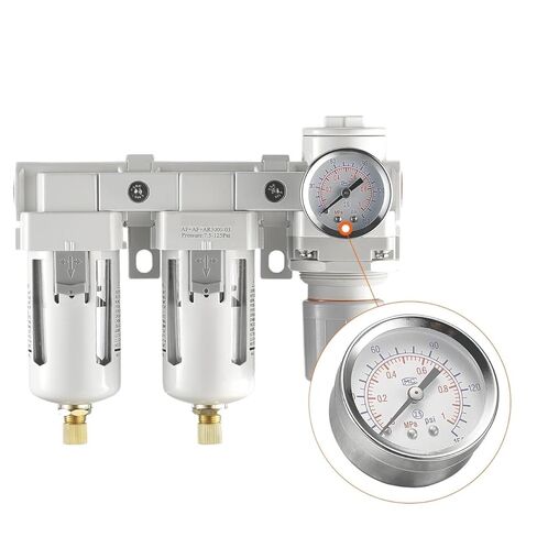 مرشح ضاغط الهواء 3/8 "NPT مرحلة مزدوجة شبه مياه زيت فاصل مياه الصرف تجفيف الهواء منظم الهواء الهوائي in Kuwait