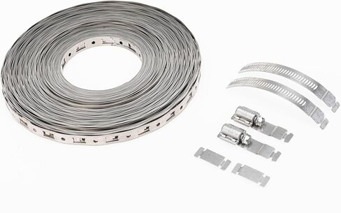 Generic Beze Make-A-Clamp Kit 4001 ، نظام مشبك خرطوم الفولاذ المقاوم للصدأ. مجموعة تحتوي على 100 قدم ، 25 السحابات و 10 روابط. in Kuwait