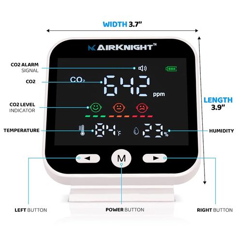 CO2 Monitor Indoor with Bonus Humidity & Temperature Readings | Carbon Dioxide Meter, Homebrewing - Carbon Dioxide Detector, Portable CO2 Detector, CO2 Meter Indoor, CO2 Sensor in Saudi Arabia