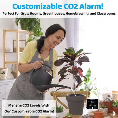 CO2 Monitor Indoor with Bonus Humidity & Temperature Readings | Carbon Dioxide Meter, Homebrewing - Carbon Dioxide Detector, Portable CO2 Detector, CO2 Meter Indoor, CO2 Sensor in Saudi Arabia