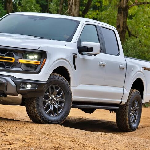 Running Boards Compatible with Ford F150 Supercrew Cab 2015-2024, Side Steps Fit for F250 F350 Super Duty Crew Cab 2017-2024, 6.5" Wide Stainless Steel Step Bars in Saudi Arabia
