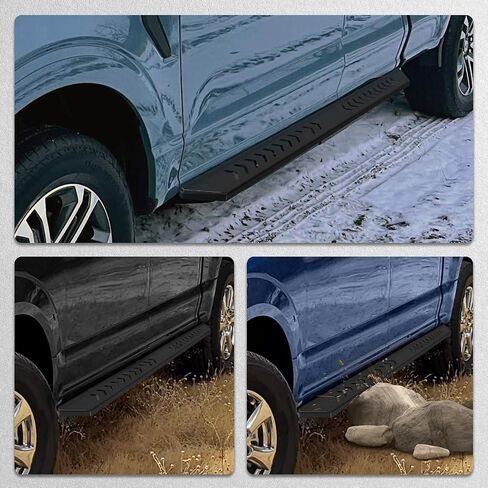 Running Boards Compatible with Ford F150 Supercrew Cab 2015-2024, Side Steps Fit for F250 F350 Super Duty Crew Cab 2017-2024, 6.5" Wide Stainless Steel Step Bars in Saudi Arabia
