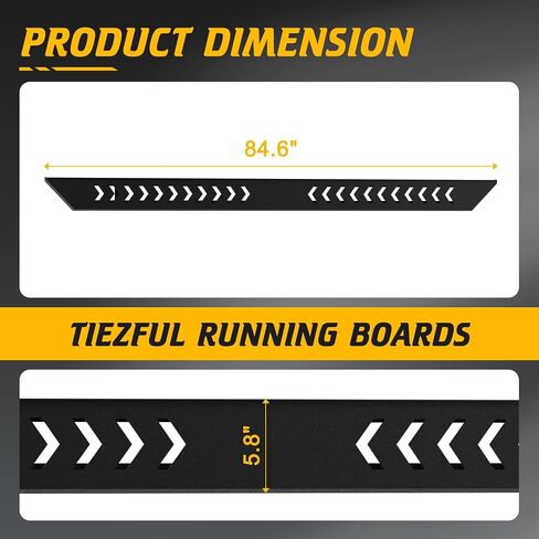 Running Boards Compatible with Ford F150 Supercrew Cab 2015-2024, Side Steps Fit for F250 F350 Super Duty Crew Cab 2017-2024, 6.5" Wide Stainless Steel Step Bars in Saudi Arabia