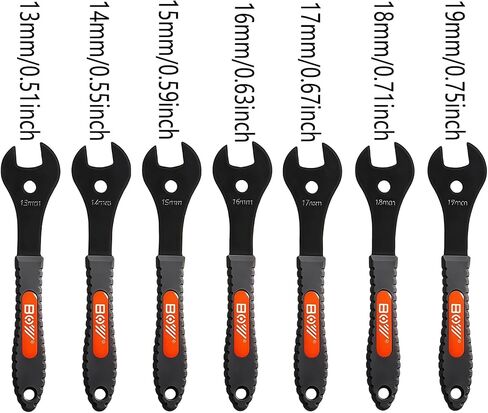 Bicycle Cone Wrench Set Spanner Bike Wheel Hub Axle Nut Install Remover Cycling Wrench (Spnner13-14-15-16-17-18-19) in Kuwait