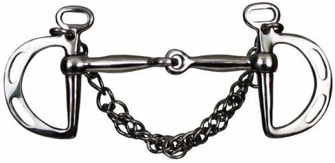 Showman Stainless Steel Snaffle Mouth Slotted Kimberwick Bit in Saudi Arabia