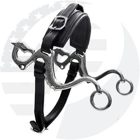 Dragon Hackamore Bitless Horse Bit English Western Western Leather Black in Kuwait