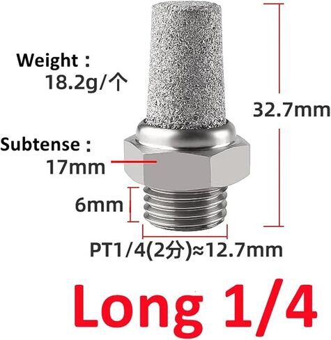 Muffler With Flat End And Pointed End BSL G1/8 G1/4 G3/8 1/2" Pneumatic Air Silencer Exhaust Muffler 1Pcs(Short 1inch) in Kuwait