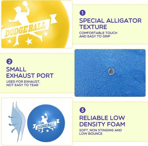 Jerify 12 Pcs Foam Dodgeball Set 6 Inch Soft Skin Playground Dodgeballs Bulk, Low Density Foam for Non Sting Dodgeball Sports Equipment for Kids and Adults in Saudi Arabia