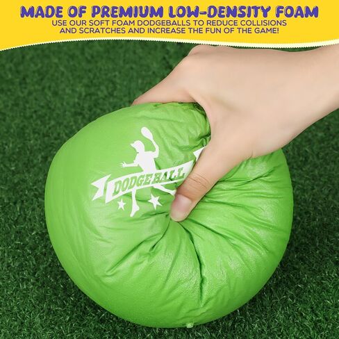 Jerify 12 Pcs Foam Dodgeball Set 6 Inch Soft Skin Playground Dodgeballs Bulk, Low Density Foam for Non Sting Dodgeball Sports Equipment for Kids and Adults in Saudi Arabia