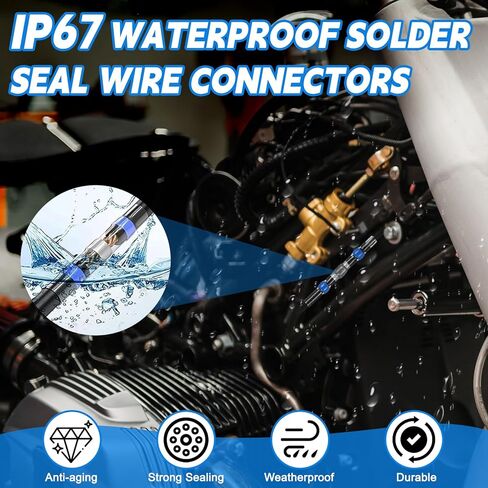 460pcs طقم سلك لحام Solder Seal ، AWG 26-10 ، 5 ألوان موصلات سلكي تقلص الحرارة ، محطات سلك لصق بعقب ، لصق معزول بدون لحام ، مع تآكل ومضاد للطقس in Kuwait