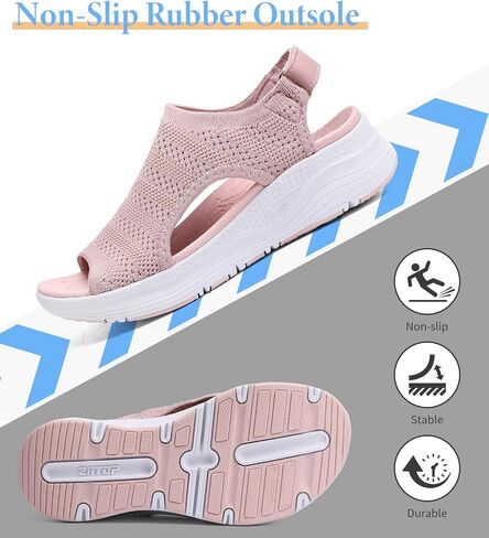Women Arch Support Orthotic Walking Sandals Comfortable Plantar Fasciitis Non-slip Casual Open Toe Adjustable Ankle Strap Sport Sandals for Summer Beach in Saudi Arabia