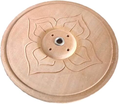 Wood Incense Holder Dorje (Vajra) Design | Handmade Handpainted Eco-Friendly Wood Incense Burner Ash Catcher | Home Décor Housewarming Gift | Stand Holds 4 Regular and 1 Tibetan Sticks in Saudi Arabia