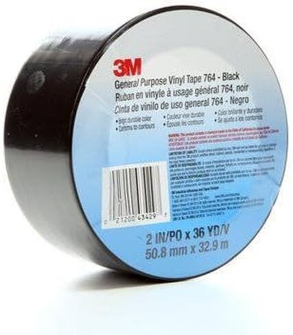 3M T967764B 764 شريط الفينيل ، 5.0 مل ، 36 ياردة. طول × 2 "، أسود in Saudi Arabia