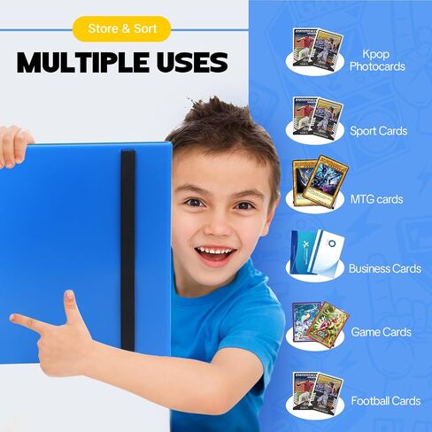 Binder Card Card ، 9 Pocket 20 Pages 360 Cards ، Collector Album ، Folder Card for Collection Mamps ， Sports ، MTG ، TCG (Blue) in Kuwait