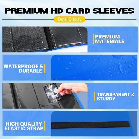 Binder Card Card ، 9 Pocket 20 Pages 360 Cards ، Collector Album ، Folder Card for Collection Mamps ， Sports ، MTG ، TCG (Blue) in Kuwait