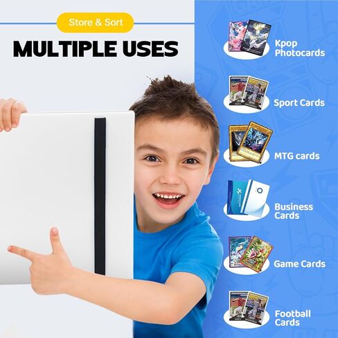 Trading Card Binder,9 Pocket 20 Pages 360 Cards,Collector Album,Card Folder for Collectible Games， Sports,MTG,TCG(Blue) in Kuwait