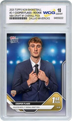 2025 Topps الآن Cooper Flagg #1 Pick NBA Card Card Rocie RC #D1 DALLAS MAVERICKS - GEM -MINT 10 in Saudi Arabia