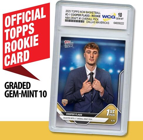 2025 Topps الآن Cooper Flagg #1 Pick NBA Card Card Rocie RC #D1 DALLAS MAVERICKS - GEM -MINT 10 in Saudi Arabia