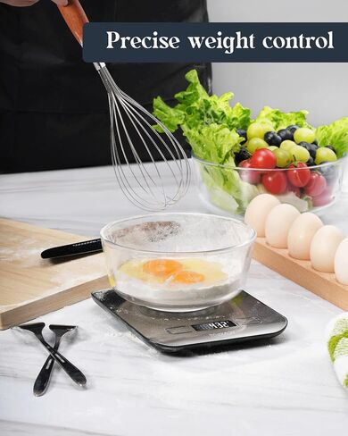 Food Scale, 11lb Digital Kitchen Scale with 6 Units LCD Display and Tare Function,Compact Design for Baking,Healthy Cooking,Meal Prep, 304 Stainless Steel in Kuwait